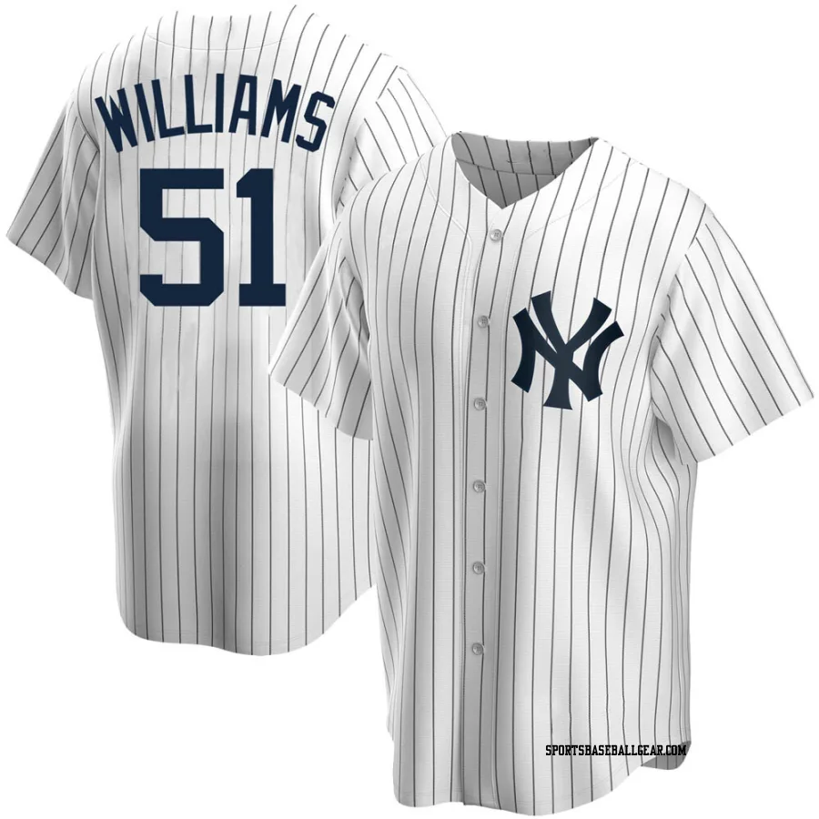 Bernie Williams Men's New York Yankees White Replica Home Jersey