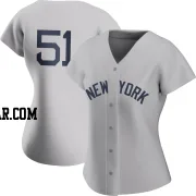 Bernie Williams Women's New York Yankees Gray Authentic 2021 Field of Dreams Jersey