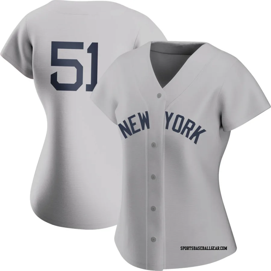 Bernie Williams Women's New York Yankees Gray Replica 2021 Field of Dreams Jersey