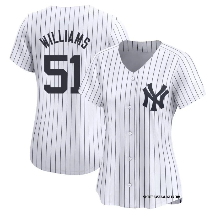 Bernie Williams Women's New York Yankees White Limited Yankee Home Jersey