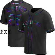 Bert Blyleven Men's Cleveland Guardians Black Holographic Replica Alternate Jersey