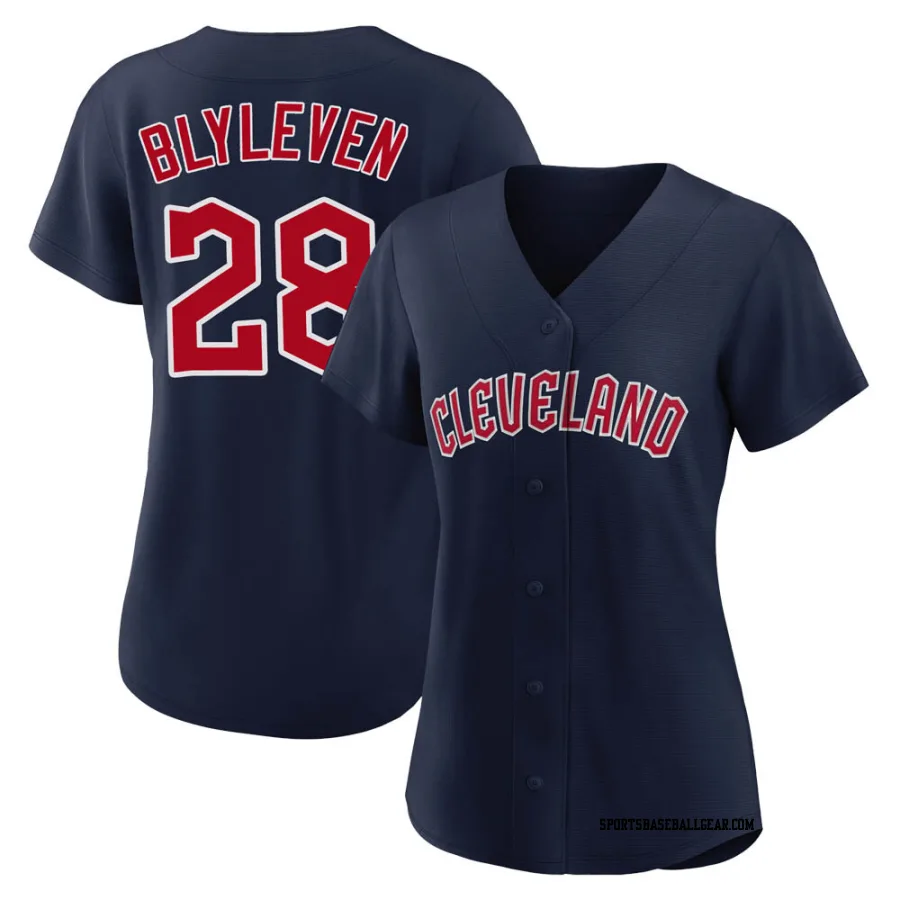 Bert Blyleven Women's Cleveland Guardians Navy Replica Alternate Jersey