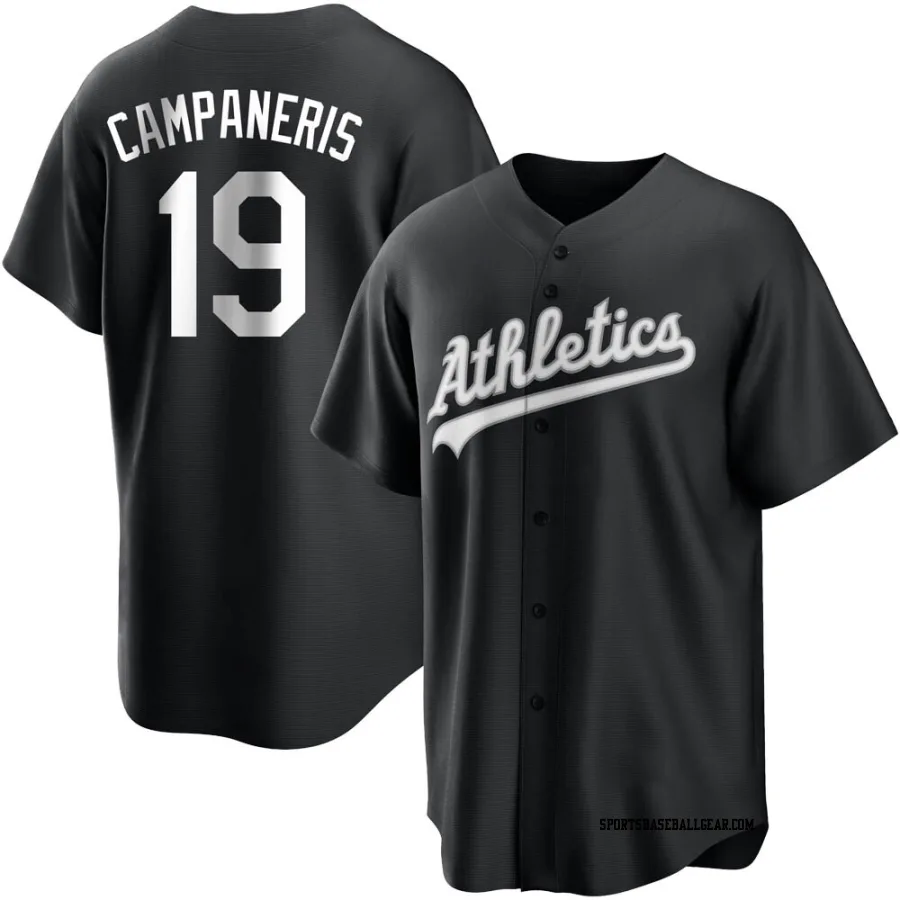 Bert Campaneris Men's Oakland Athletics Black/White Replica Jersey