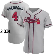 Biff Pocoroba Men's Atlanta Braves Gray Authentic Road Jersey