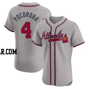 Biff Pocoroba Men's Atlanta Braves Gray Elite Road Jersey