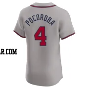 Biff Pocoroba Men's Atlanta Braves Gray Elite Road Jersey