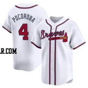 Biff Pocoroba Men's Atlanta Braves White Limited Home Jersey