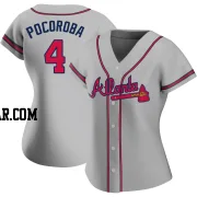 Biff Pocoroba Women's Atlanta Braves Gray Replica Road Jersey