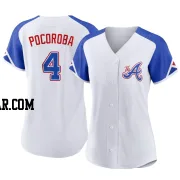 Biff Pocoroba Women's Atlanta Braves White Authentic 2023 City Connect Jersey