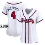 Biff Pocoroba Women's Atlanta Braves White Limited Home Jersey