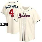 Biff Pocoroba Youth Atlanta Braves Cream Replica Alternate Jersey