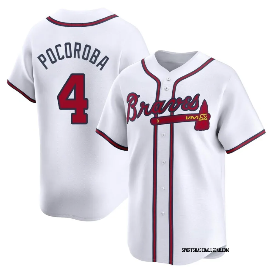 Biff Pocoroba Youth Atlanta Braves White Limited Home Jersey