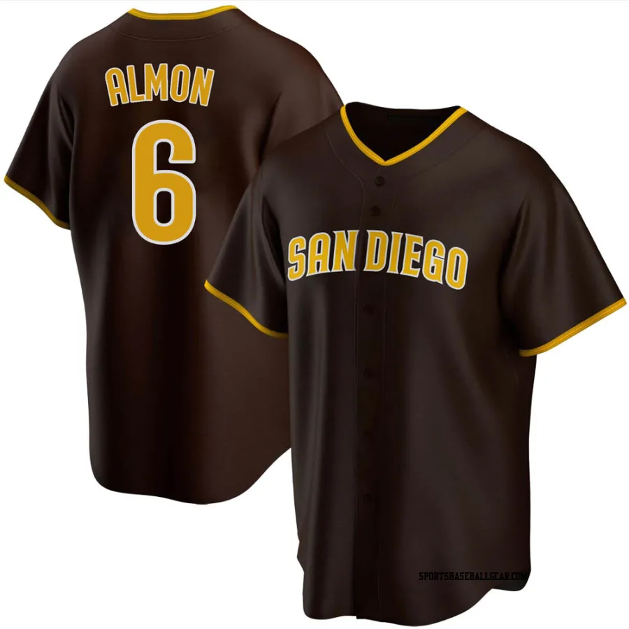 Bill Almon Men's San Diego Padres Brown Replica Road Jersey