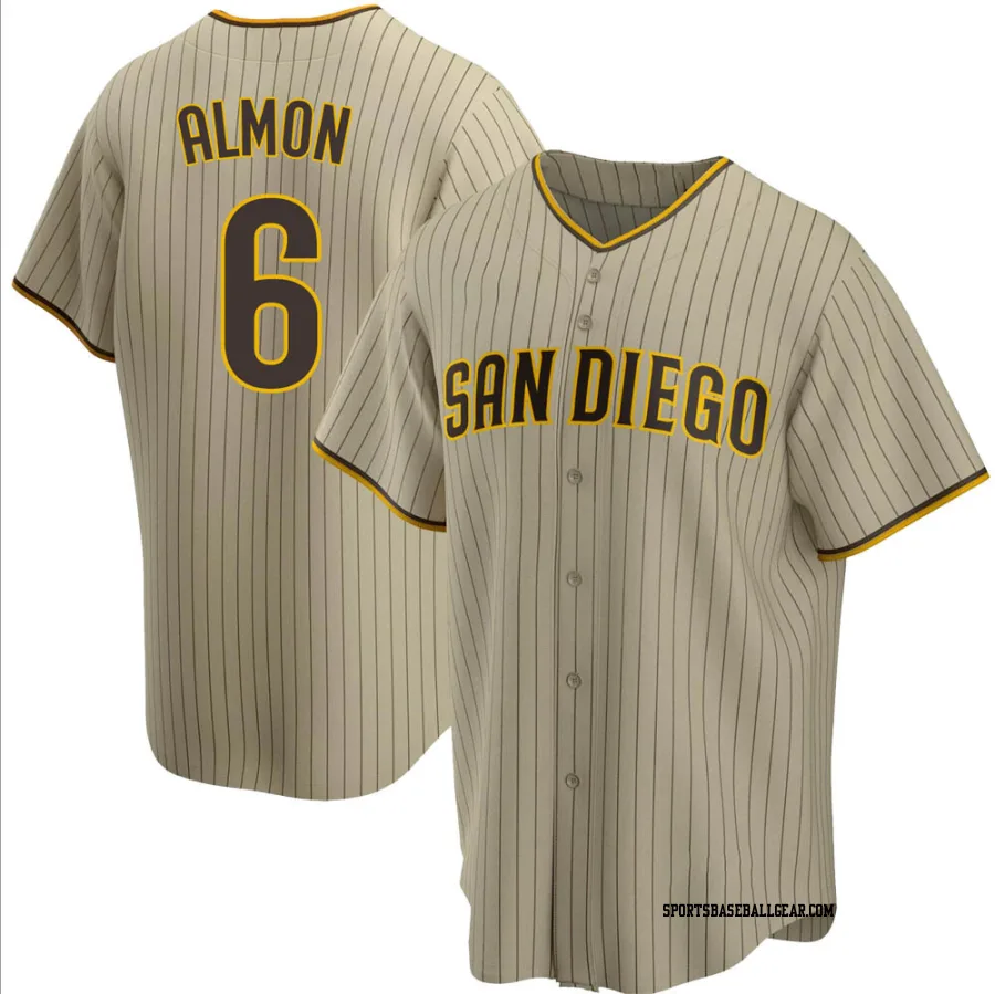 Bill Almon Men's San Diego Padres Sand/Brown Replica Alternate Jersey