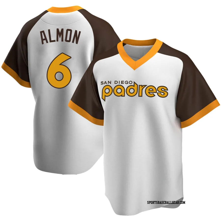 Bill Almon Men's San Diego Padres White Replica Home Cooperstown Collection Jersey