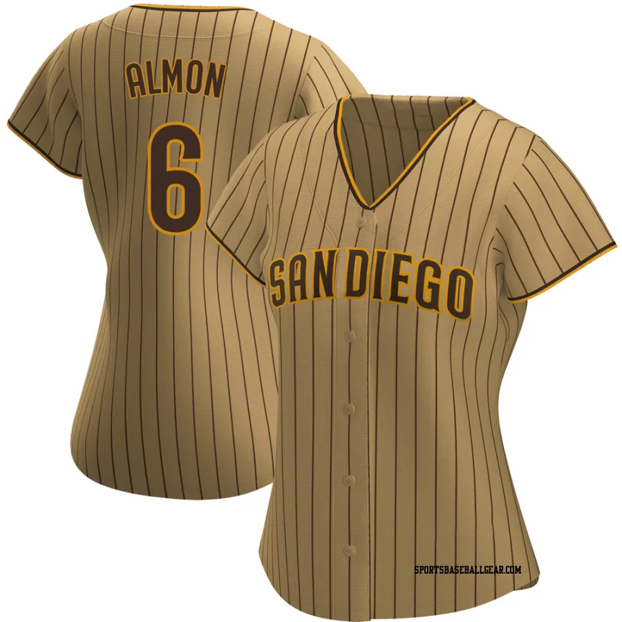 Bill Almon Women's San Diego Padres Tan/Brown Authentic Alternate Jersey