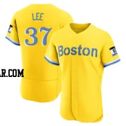 Bill Lee Men's Boston Red Sox Gold/Light Authentic Blue 2021 City Connect Jersey