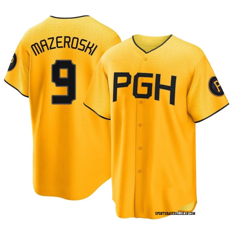 Bill Mazeroski Men's Pittsburgh Pirates Gold Replica 2023 City Connect Jersey