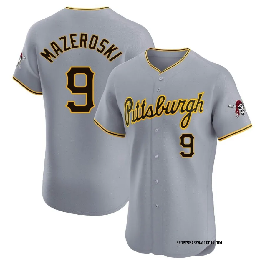 Bill Mazeroski Men's Pittsburgh Pirates Gray Elite Road Jersey