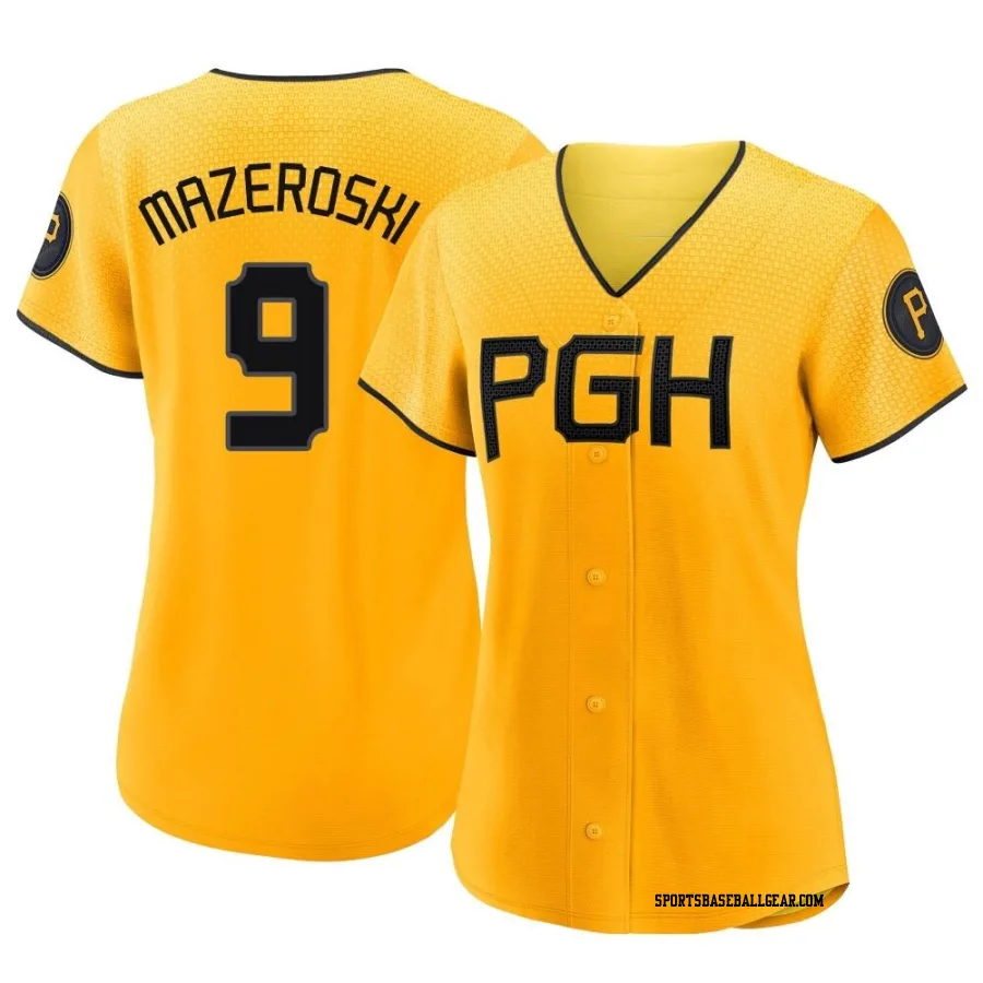 Bill Mazeroski Women's Pittsburgh Pirates Gold Authentic 2023 City Connect Jersey