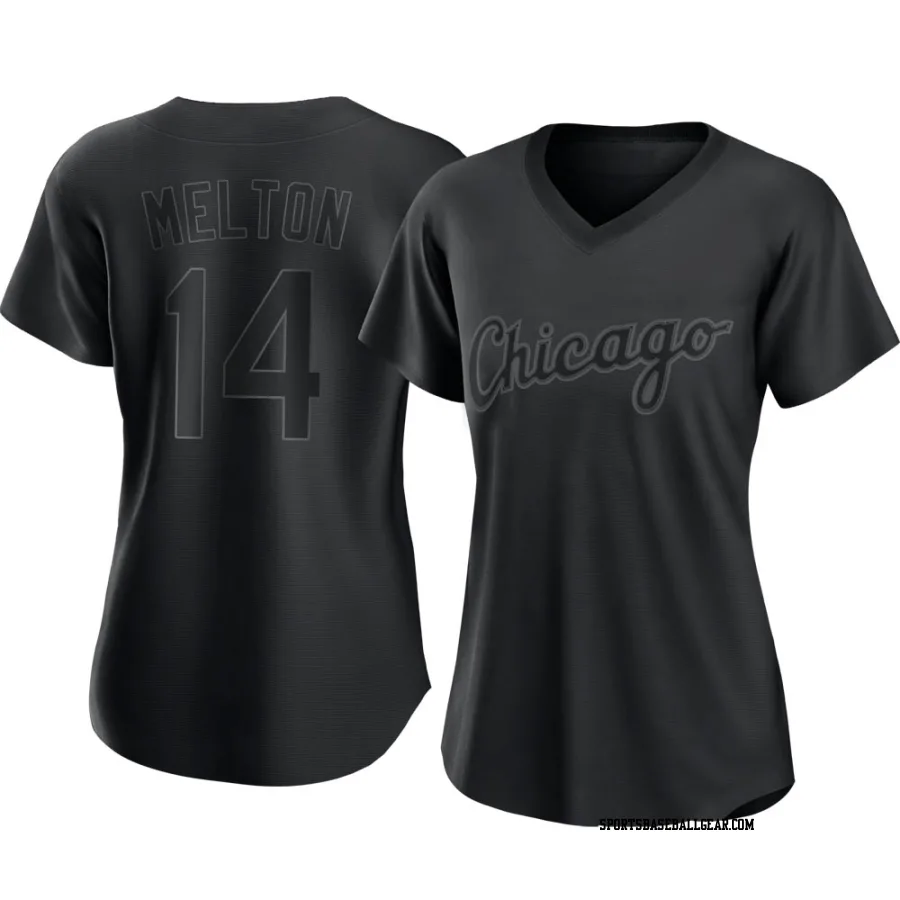 Bill Melton Women's Chicago White Sox Black Authentic Pitch Fashion Jersey