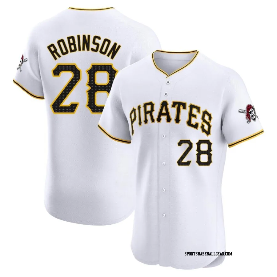 Bill Robinson Men's Pittsburgh Pirates White Elite Home Jersey