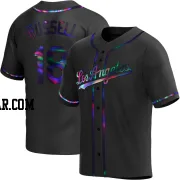 Bill Russell Men's Los Angeles Dodgers Black Holographic Replica Alternate Jersey