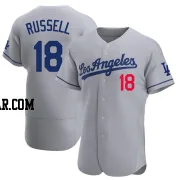 Bill Russell Men's Los Angeles Dodgers Gray Authentic Away Jersey