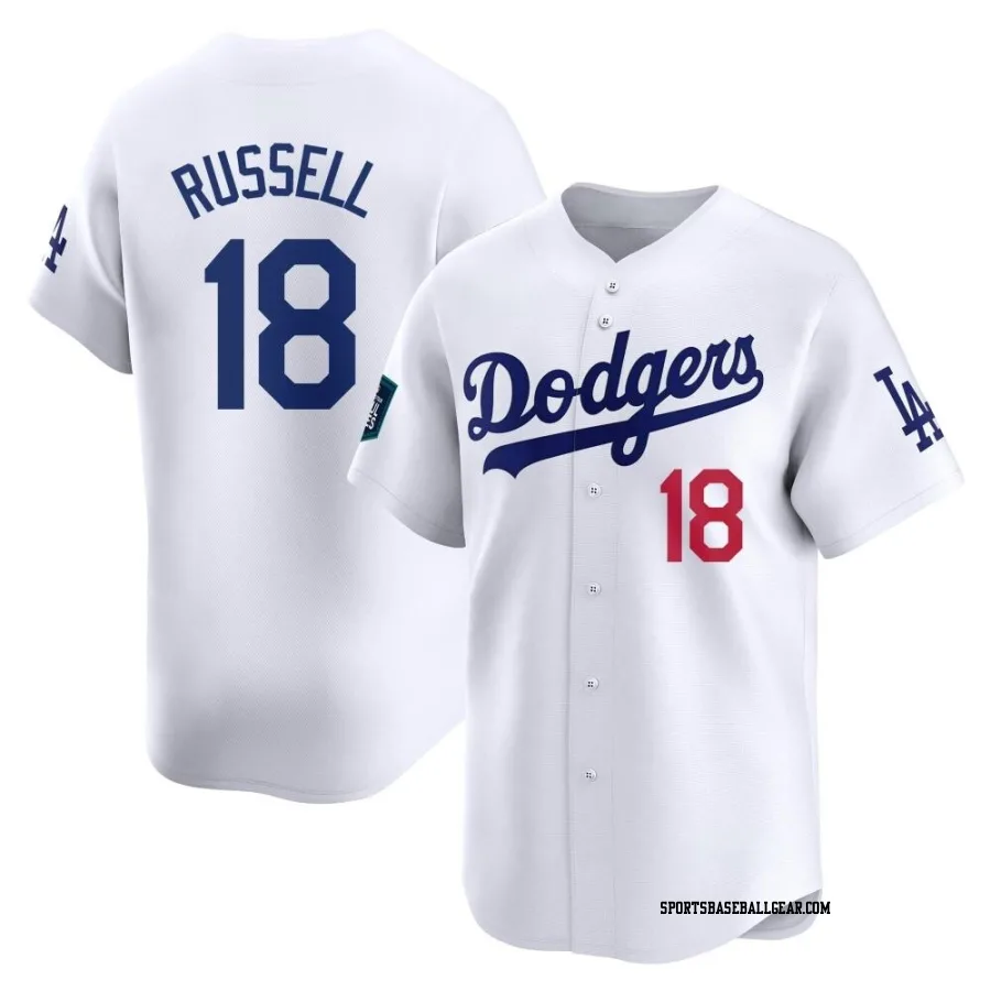 Bill Russell Men's Los Angeles Dodgers White Limited 2024 World Tour Seoul Series Home Jersey