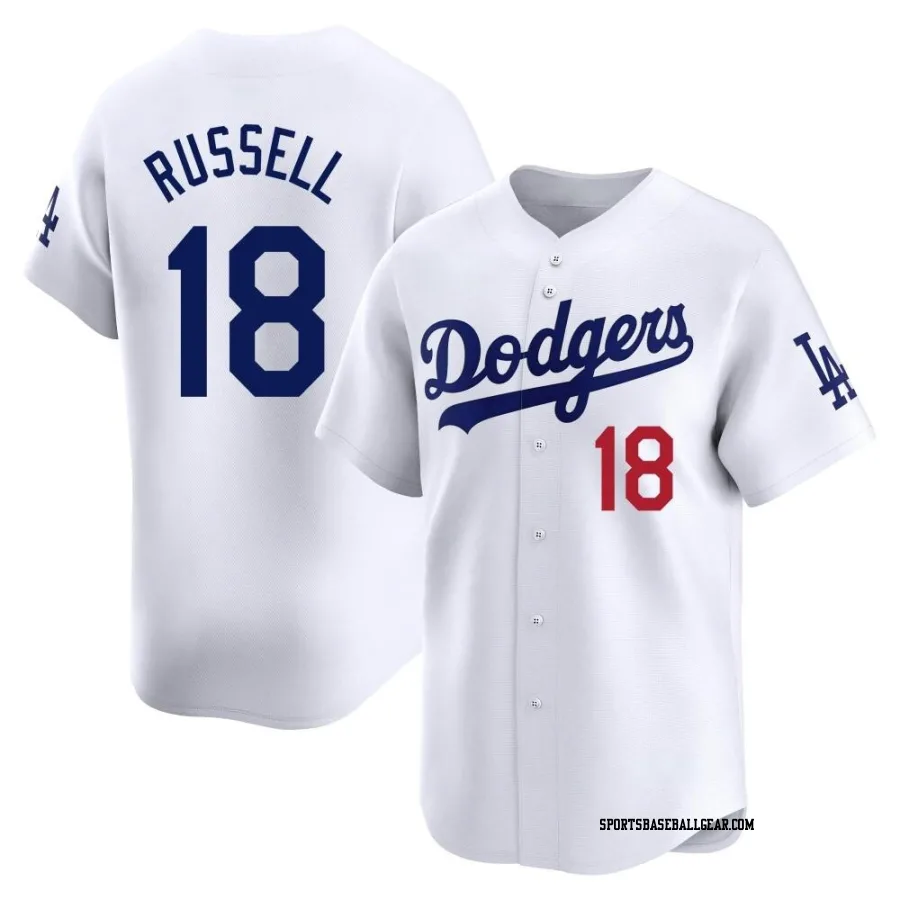 Bill Russell Men's Los Angeles Dodgers White Limited Home Jersey