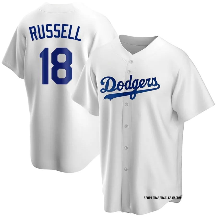 Bill Russell Men's Los Angeles Dodgers White Replica Home Jersey