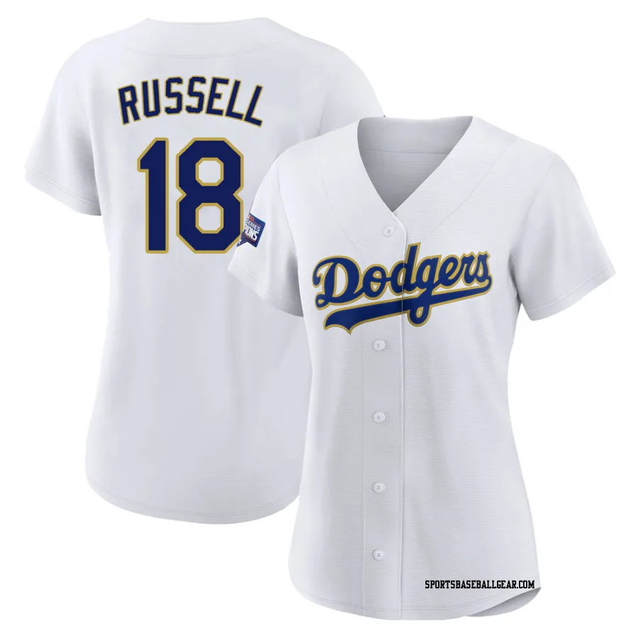 Bill Russell Women's Los Angeles Dodgers White/Gold Authentic 2021 Gold Program Player Jersey