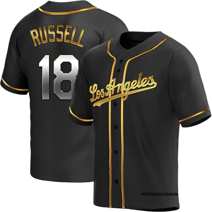 Bill Russell Youth Los Angeles Dodgers Black Golden Replica Alternate Jersey