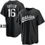 Billy Butler Men's Oakland Athletics Black/White Replica Jersey