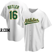 Billy Butler Men's Oakland Athletics White Replica Home Jersey