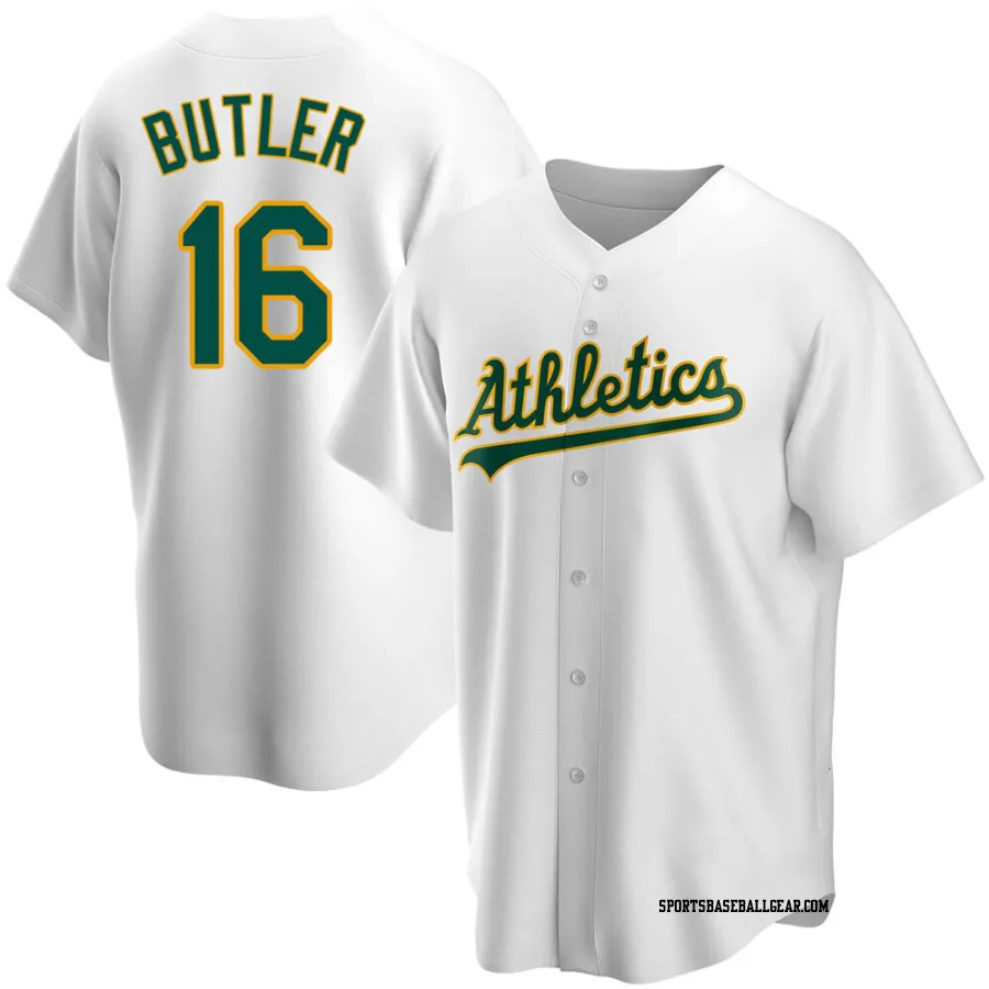 Billy Butler Men's Oakland Athletics White Replica Home Jersey