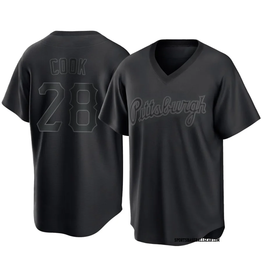 Billy Cook Men's Pittsburgh Pirates Black Replica Pitch Fashion Jersey