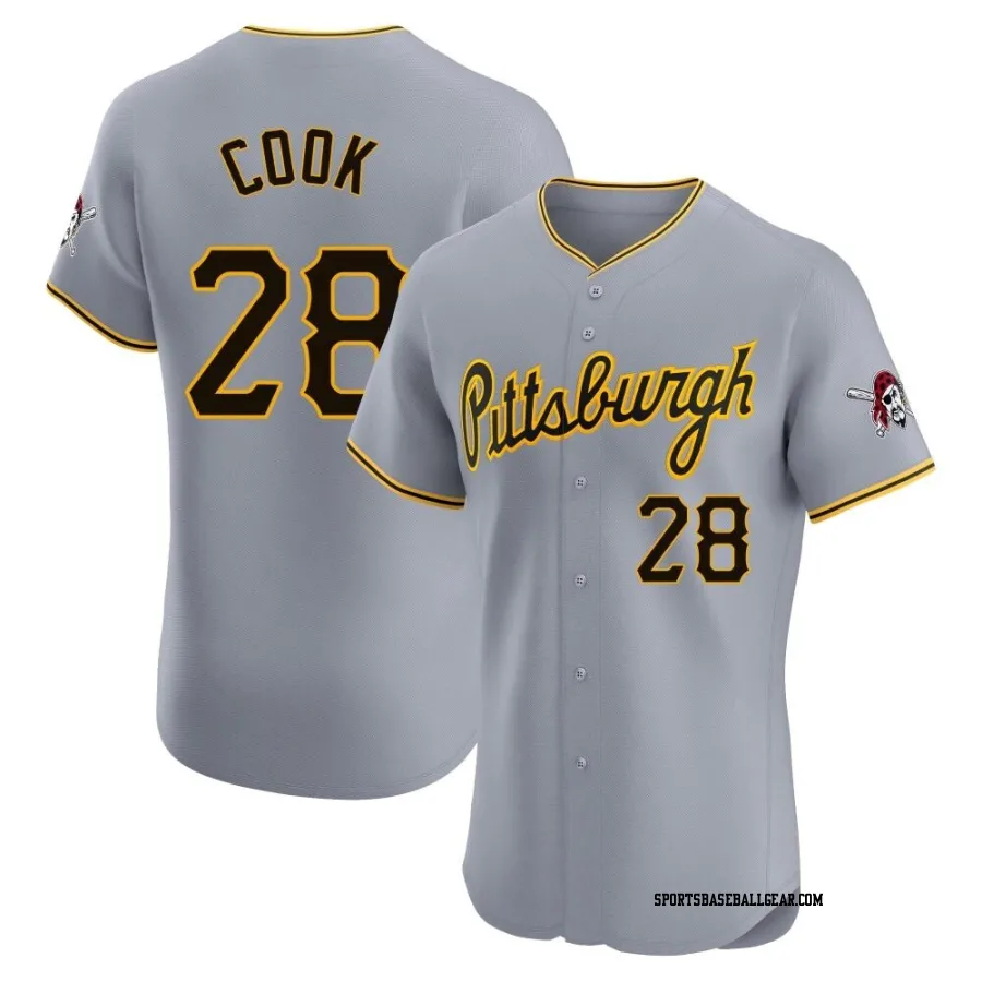 Billy Cook Men's Pittsburgh Pirates Gray Elite Road Jersey