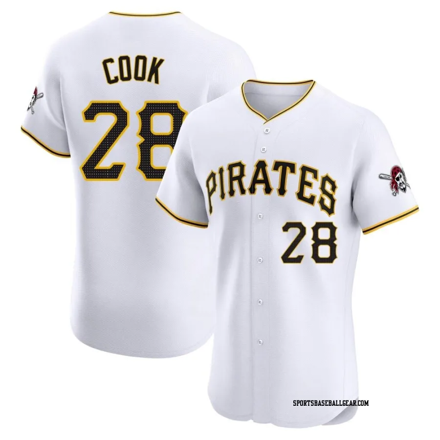 Billy Cook Men's Pittsburgh Pirates White Elite Home Jersey