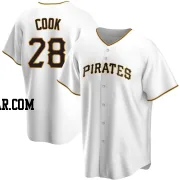 Billy Cook Men's Pittsburgh Pirates White Replica Home Jersey