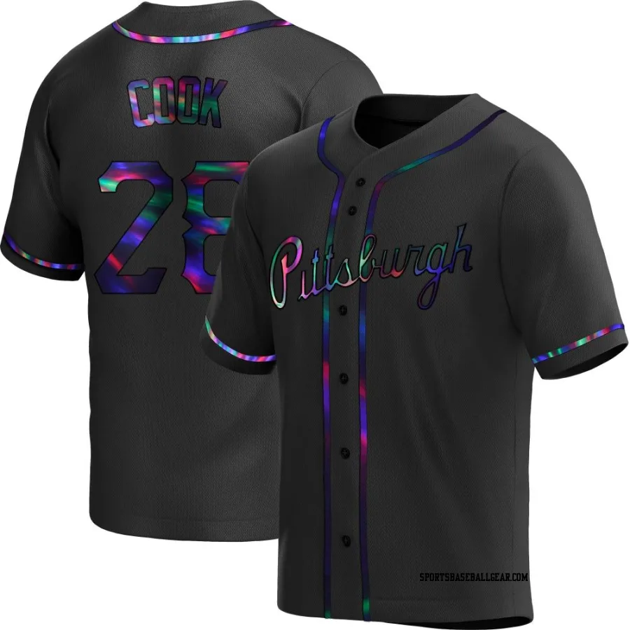 Billy Cook Youth Pittsburgh Pirates Black Holographic Replica Alternate Jersey