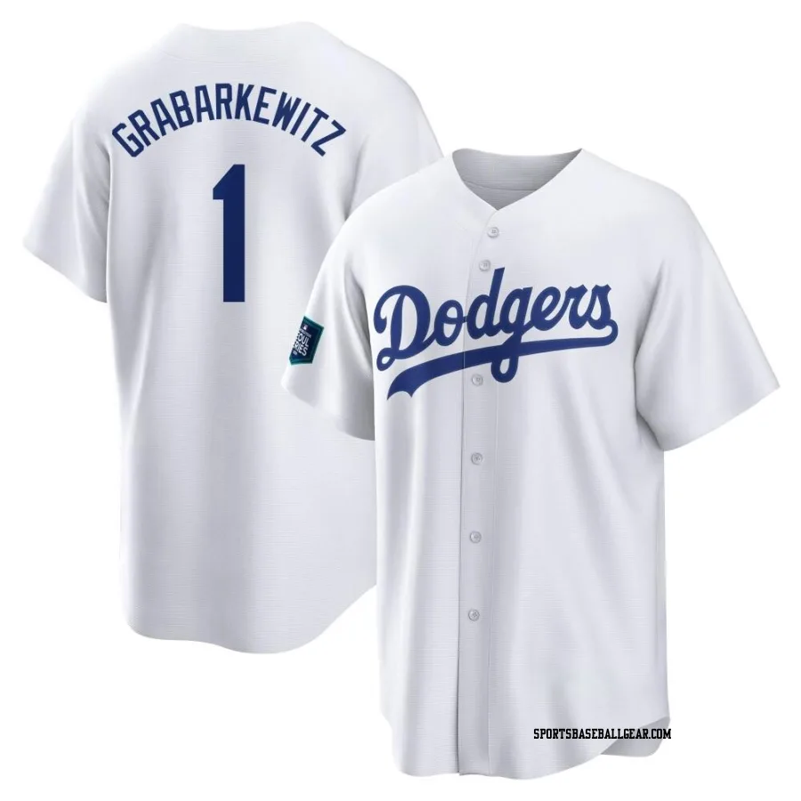 Billy Grabarkewitz Men's Los Angeles Dodgers White Replica 2024 World Tour Seoul Series Home Jersey