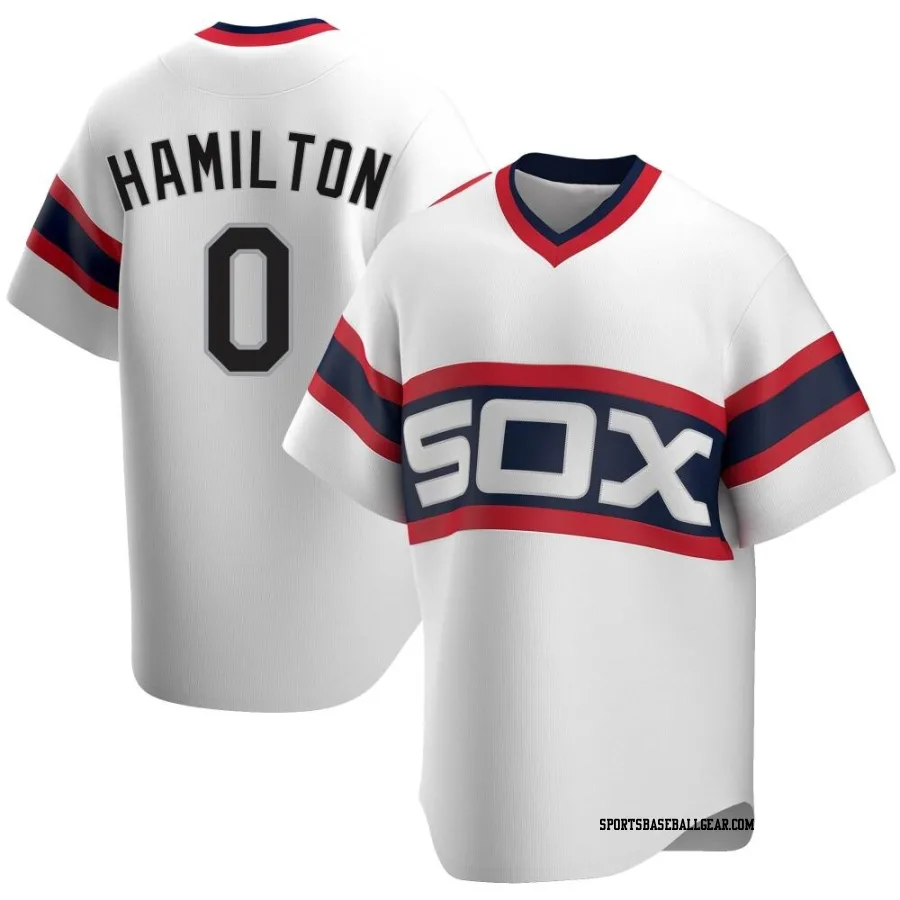 Billy Hamilton Men's Chicago White Sox White Replica Cooperstown Collection Jersey