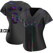 Billy Hamilton Women's Chicago White Sox Black Holographic Replica Alternate Jersey