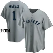 Billy Martin Men's New York Yankees Gray Replica Road Cooperstown Collection Jersey