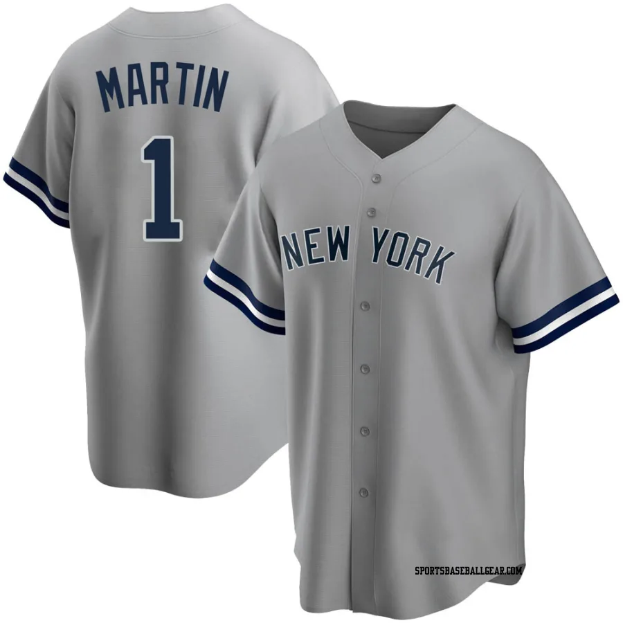 Billy Martin Men's New York Yankees Gray Replica Road Name Jersey