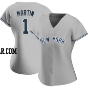 Billy Martin Women's New York Yankees Gray Authentic Road Name Jersey