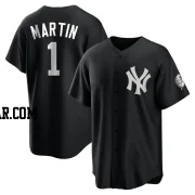 Billy Martin Youth New York Yankees Black/White Replica Jersey