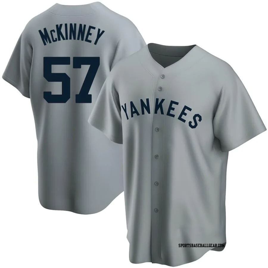 Billy McKinney Men's New York Yankees Gray Replica Road Cooperstown Collection Jersey