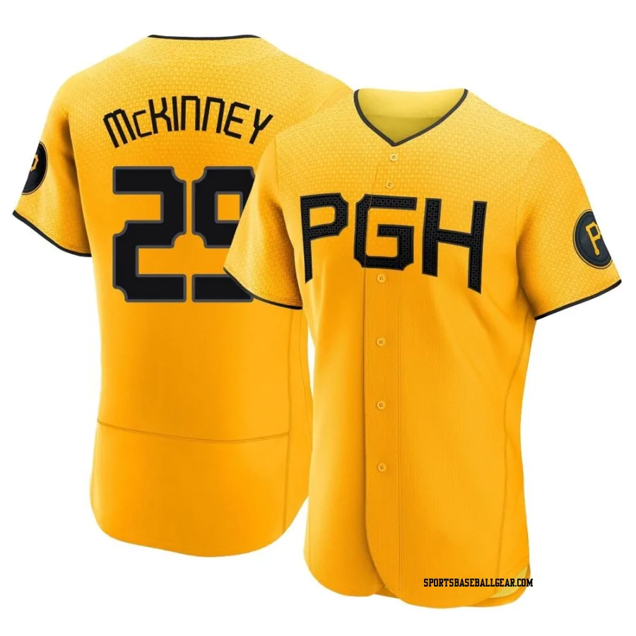 Billy McKinney Men's Pittsburgh Pirates Gold Authentic 2023 City Connect Jersey